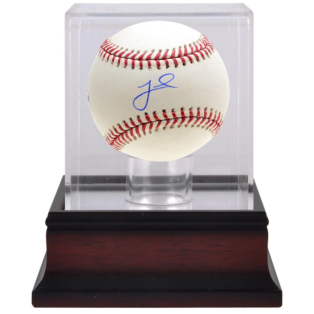 Jeff McNeil New York Mets Autographed Baseball & Mahogany Baseball Display Case