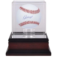 Yoan Moncada Chicago White Sox Autographed Baseball & Mahogany Baseball Display Case