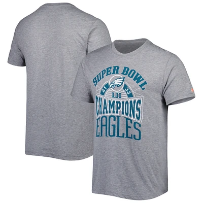 Men's Homage Heather Gray Philadelphia Eagles Super Bowl Classics Tri-Blend T-Shirt