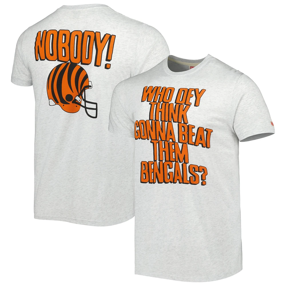 Men's Homage Ash Cincinnati Bengals Hyper Local Tri-Blend T-Shirt