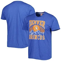 Men's Homage Royal Denver Broncos Hyper Local Tri-Blend T-Shirt