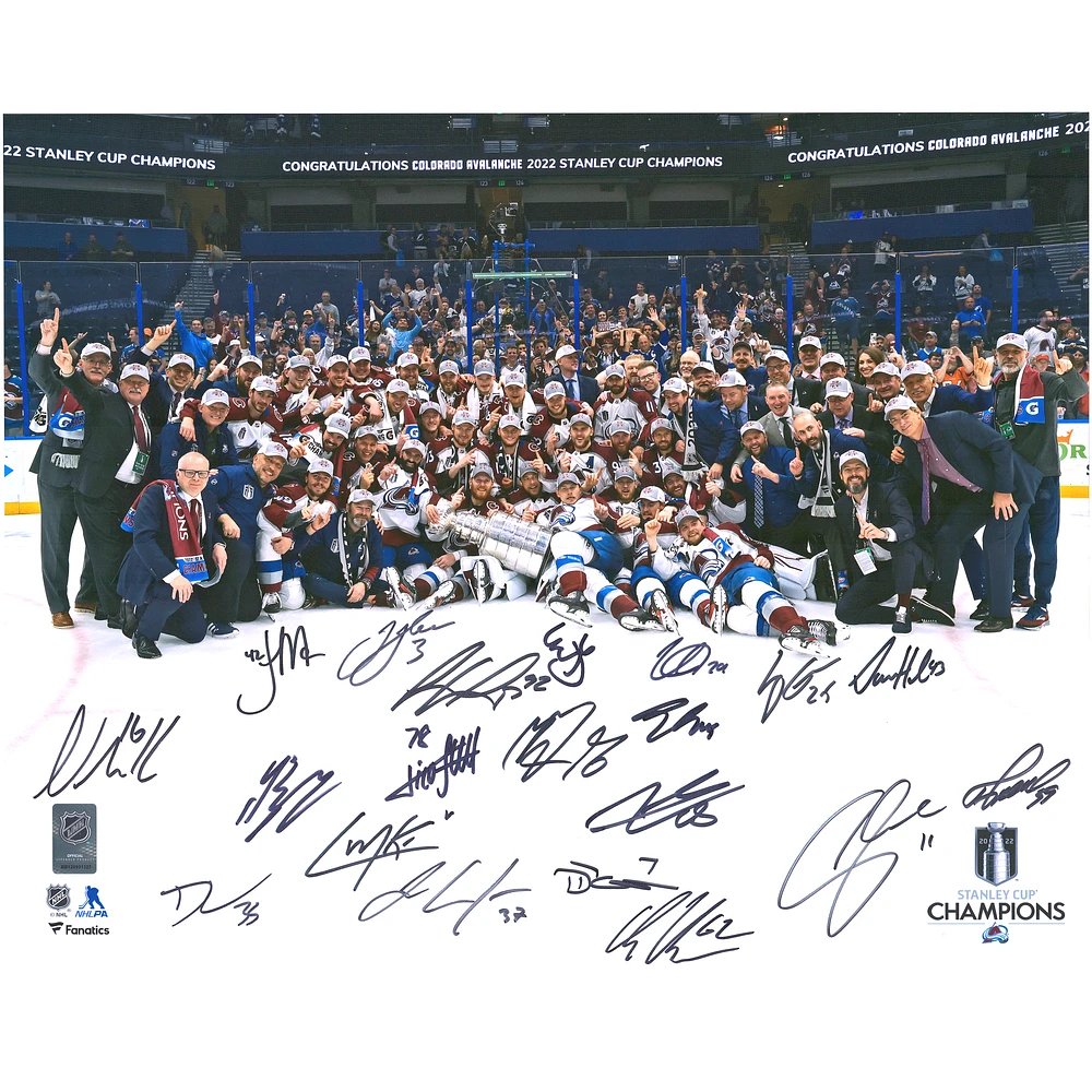 Colorado Avalanche Autographed 2022 Stanley Cup Champions 16" x 20" Team Photograph with Multiple Signatures