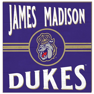 James Madison Dukes 10'' x 10'' Retro Team Sign