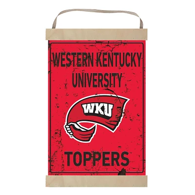 Western Kentucky Hilltoppers Faux Rust Banner Sign