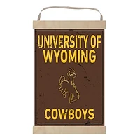 Wyoming Cowboys Faux Rust Banner Sign