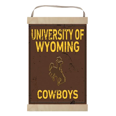 Wyoming Cowboys Faux Rust Banner Sign