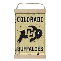 Colorado Buffaloes Faux Rust Banner Sign