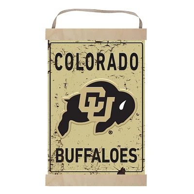 Colorado Buffaloes Faux Rust Banner Sign
