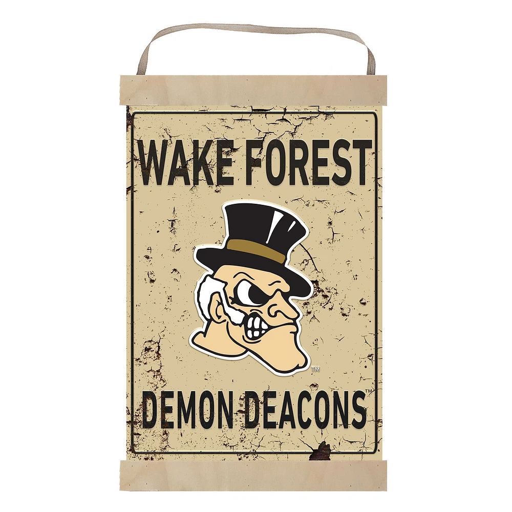 Wake Forest Demon Deacons Faux Rust Banner Sign