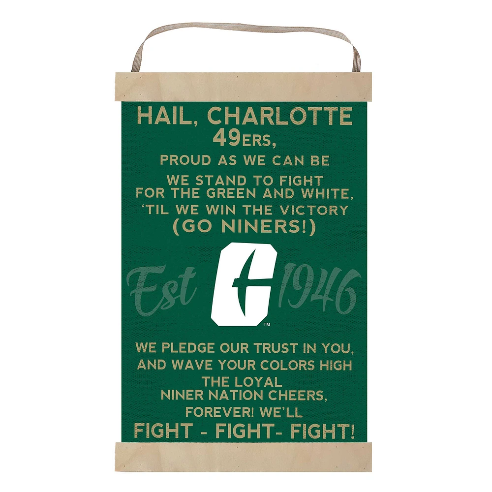 Charlotte 49ers 12'' x 20'' Fight Song Banner Sign