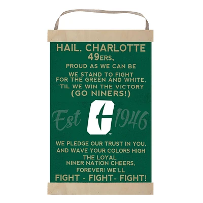 Charlotte 49ers 12'' x 20'' Fight Song Banner Sign