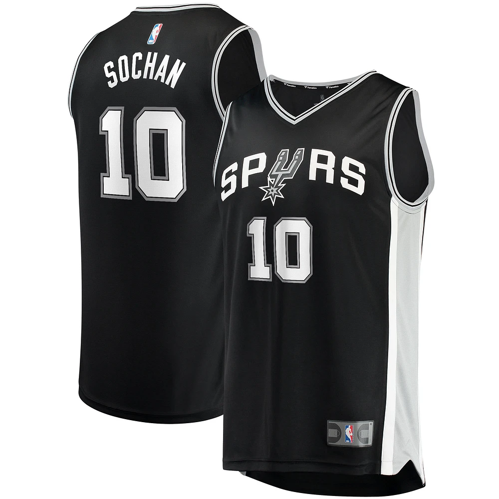 Youth Fanatics Pick Jeremy Sochan Black San Antonio Spurs 2022 NBA Draft First Round Fast Break Replica Jersey - Icon Edition