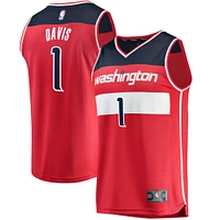 Youth Fanatics Johnny Davis Red Washington Wizards Fast Break Replica Jersey - Icon Edition