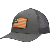 Men's Huk Olive Huks and Bars Trucker Snapback Hat