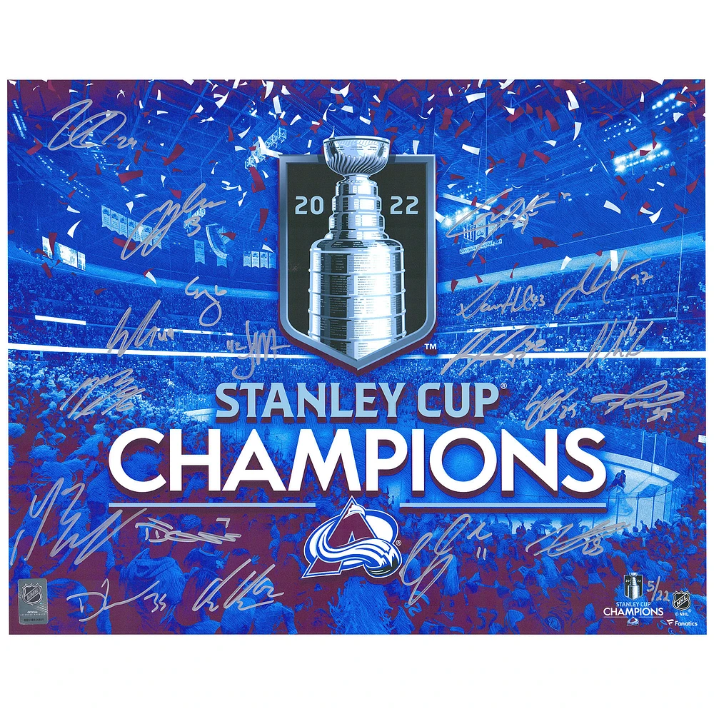 Colorado Avalanche Multi-Signed 2022 Stanley Cup Champions 16" x 20" Photograph with Multiple Signatures - Created by Artist Brian Konnick - Limited Edition of 22