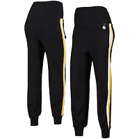 Women's KIYA TOMLIN Black Pittsburgh Steelers Stripe Tri-Blend Joggers