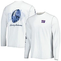 Men's Tommy Bahama White New York Giants Laces Out Billboard Long Sleeve T-Shirt