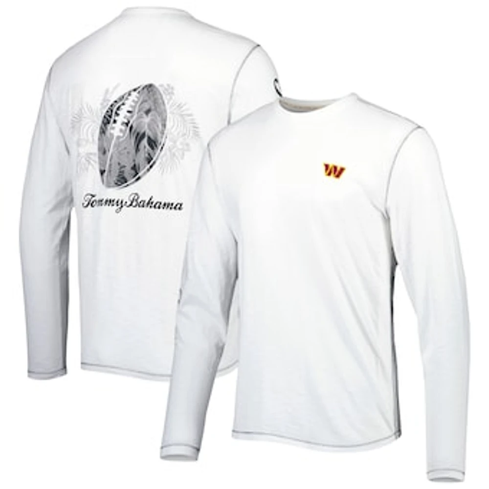 Men's Tommy Bahama White Washington Commanders Laces Out Billboard Long Sleeve T-Shirt