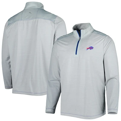 Men's Tommy Bahama Gray Buffalo Bills On Deck IslandZone Half-Zip Jacket