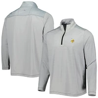 Men's Tommy Bahama Gray Minnesota Vikings On Deck IslandZone Half-Zip Jacket