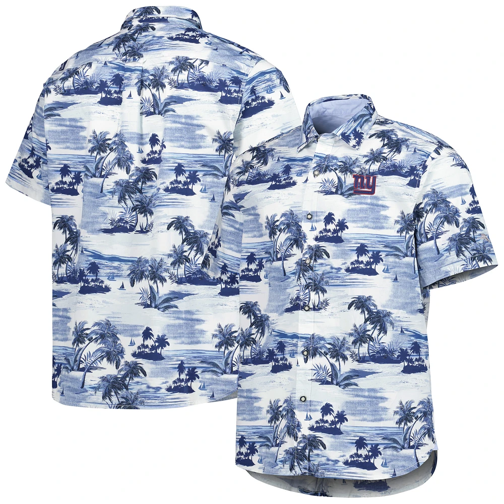 Men's Tommy Bahama Royal New York Giants Sport Tropical Horizons Button-Up Shirt