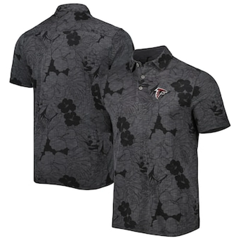 Men's Tommy Bahama Black Atlanta Falcons Miramar Blooms Polo