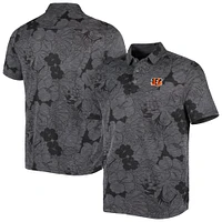 Men's Tommy Bahama Black Cincinnati Bengals Miramar Blooms Polo