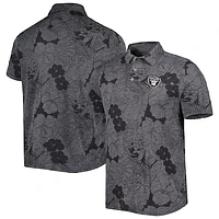 Men's Tommy Bahama Black Las Vegas Raiders Miramar Blooms Polo