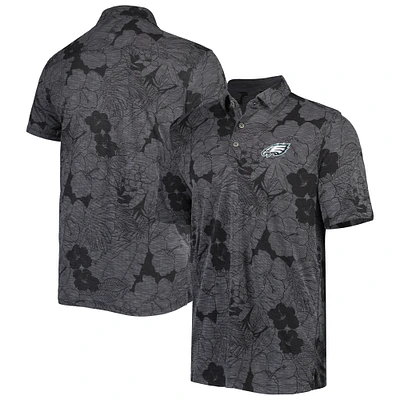 Men's Tommy Bahama Black Philadelphia Eagles Miramar Blooms Polo