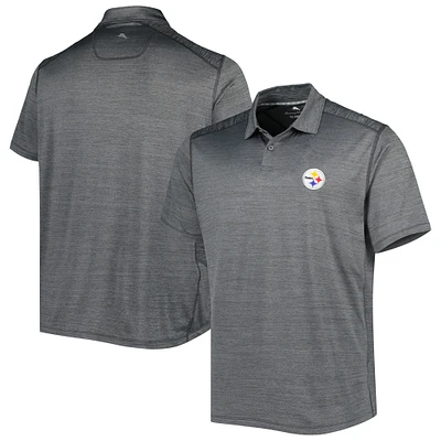 Men's Tommy Bahama Charcoal Pittsburgh Steelers Delray Frond IslandZone Polo