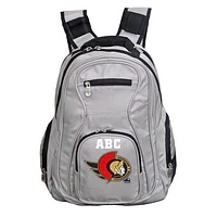 MOJO Gray Ottawa Senators Personalized Premium Laptop Backpack