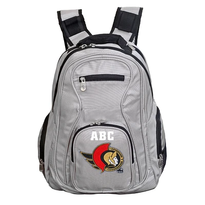 MOJO Gray Ottawa Senators Personalized Premium Laptop Backpack