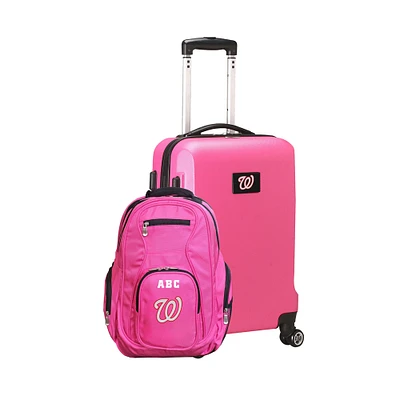 MOJO Pink Washington Nationals Personalized Deluxe 2-Piece Backpack & Carry-On Set