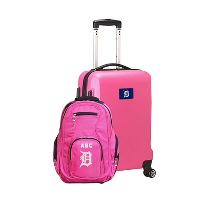 MOJO Pink Detroit Tigers Personalized Deluxe 2-Piece Backpack & Carry-On Set