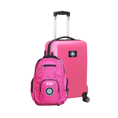 MOJO Pink Seattle Mariners Personalized Deluxe 2-Piece Backpack & Carry-On Set