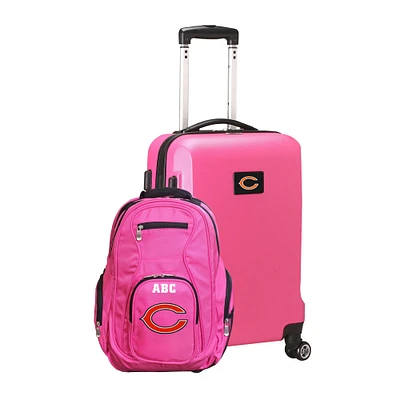 MOJO Pink Chicago Bears Personalized Deluxe 2-Piece Backpack & Carry-On Set