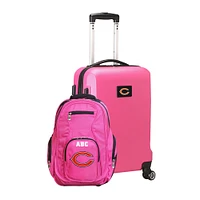 MOJO Pink Chicago Bears Personalized Deluxe 2-Piece Backpack & Carry-On Set