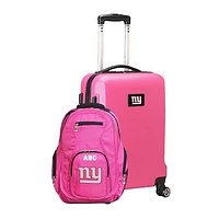MOJO Pink New York Giants Personalized Deluxe 2-Piece Backpack & Carry-On Set