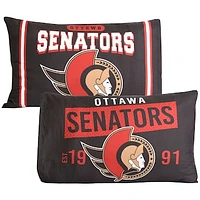 Black Ottawa Senators Team Logo 20'' x 30'' Two Pack Pillowcase Set