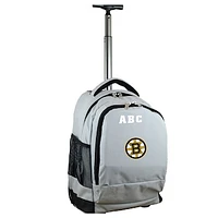 MOJO Gray Boston Bruins 19'' Personalized Premium Wheeled Backpack