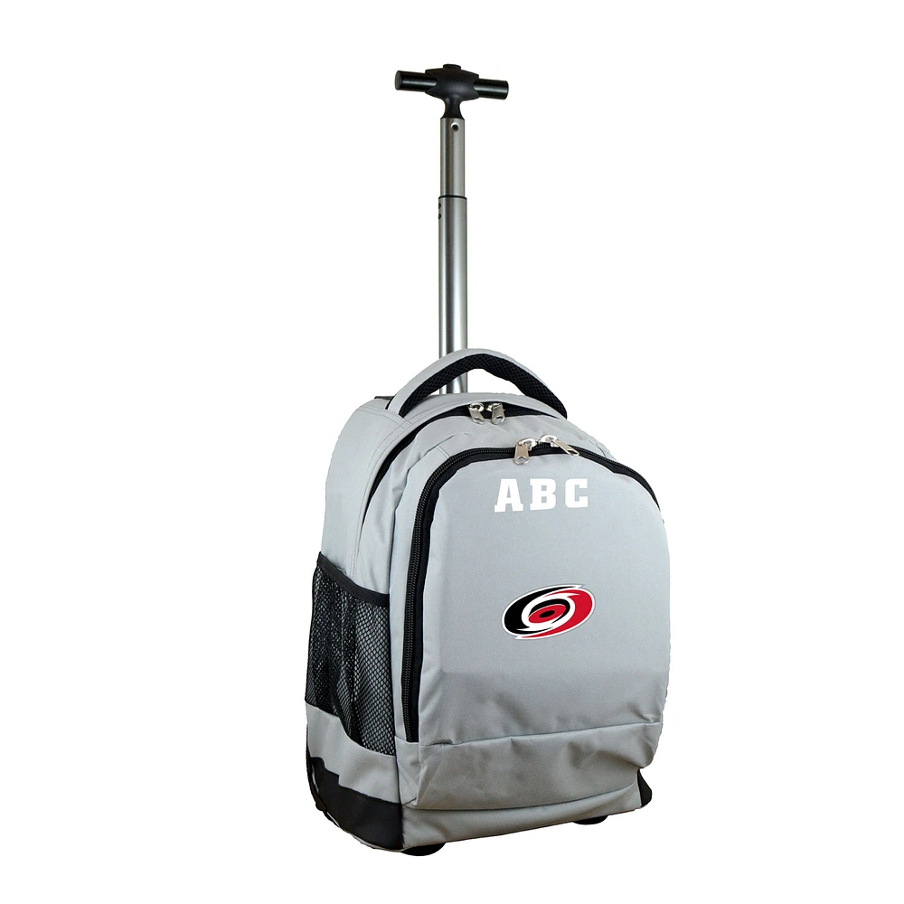 MOJO Gray Carolina Hurricanes 19'' Personalized Premium Wheeled Backpack