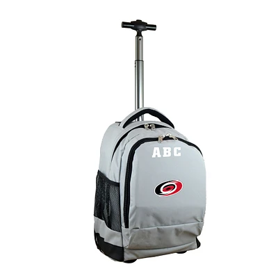 MOJO Gray Carolina Hurricanes 19'' Personalized Premium Wheeled Backpack