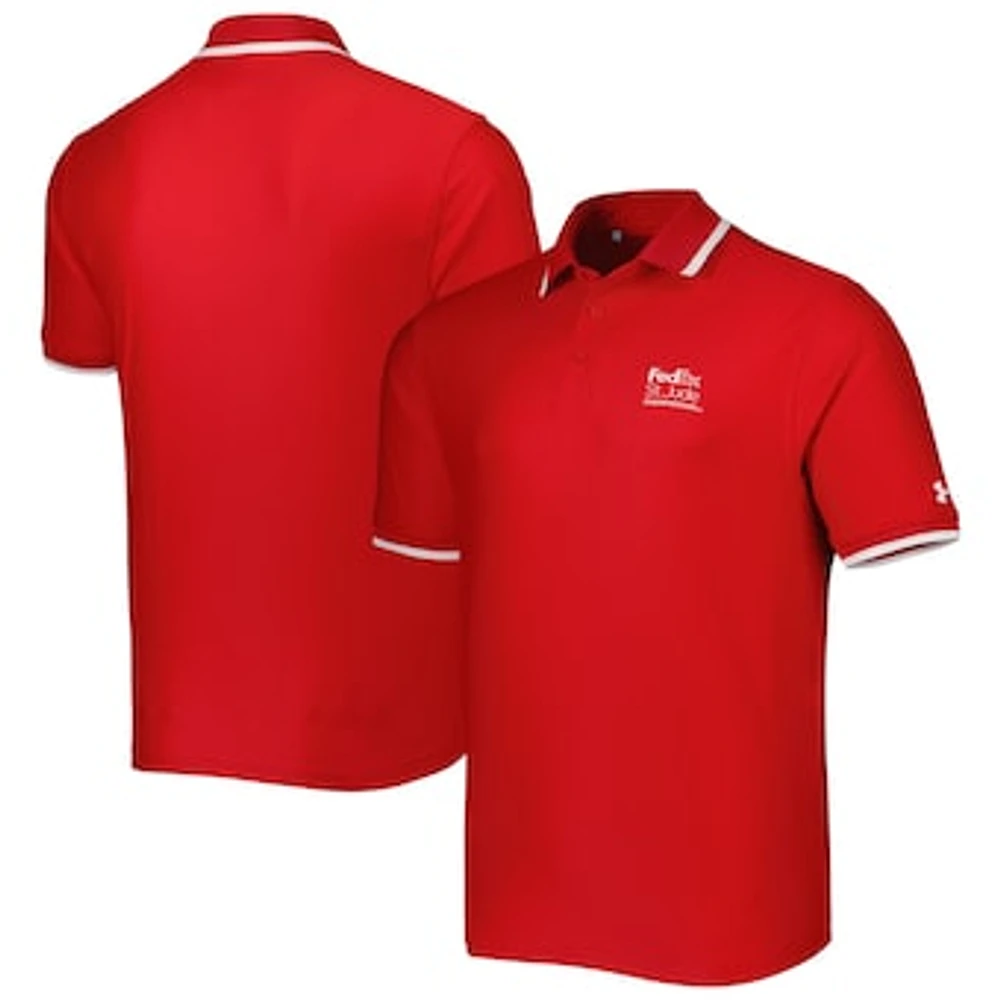 Men's Under Armour Red FedEx St. Jude Championship Playoff 2.0 Performance Pique Polo