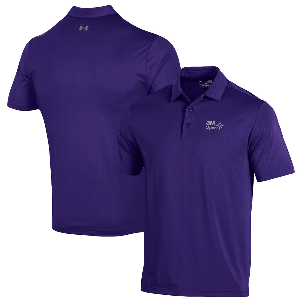Men's Under Armour Purple 3M Open T2 Green Polo