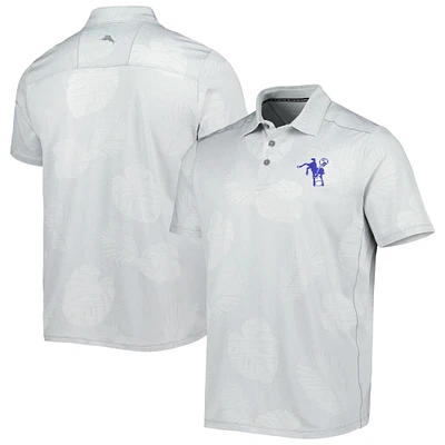 Men's Tommy Bahama Gray Indianapolis Colts Throwback Delray Frond IslandZone Polo