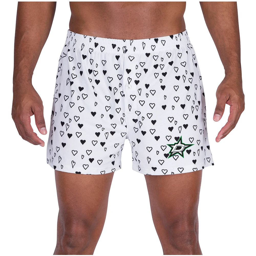 Men's Concepts Sport White Dallas Stars Epiphany All Over Print Knit Boxers