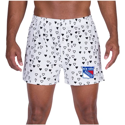 Men's Concepts Sport White New York Rangers Epiphany All Over Print Knit Boxers