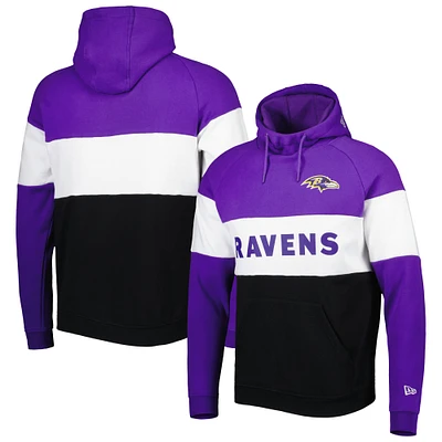 Men's New Era Black Baltimore Ravens Colorblock Current Pullover Hoodie