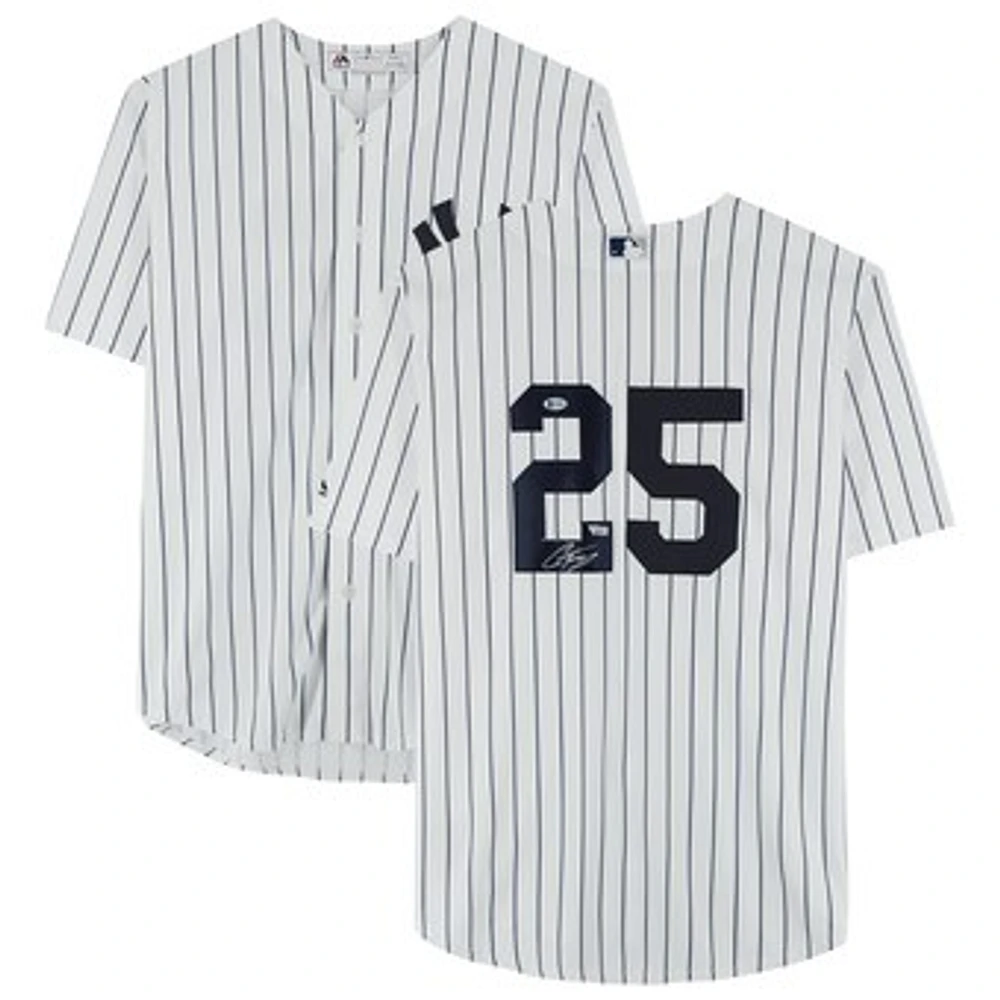 Gleyber Torres White New York Yankees Autographed Majestic Replica Jersey