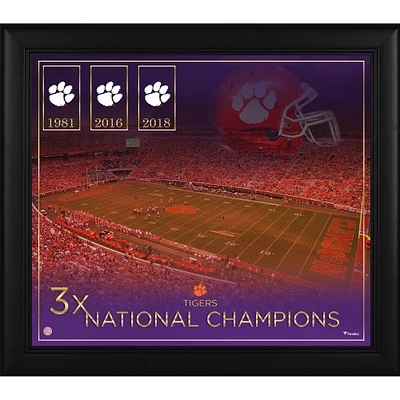 Clemson Tigers Framed 15" x 17" Football Championship Count Collage